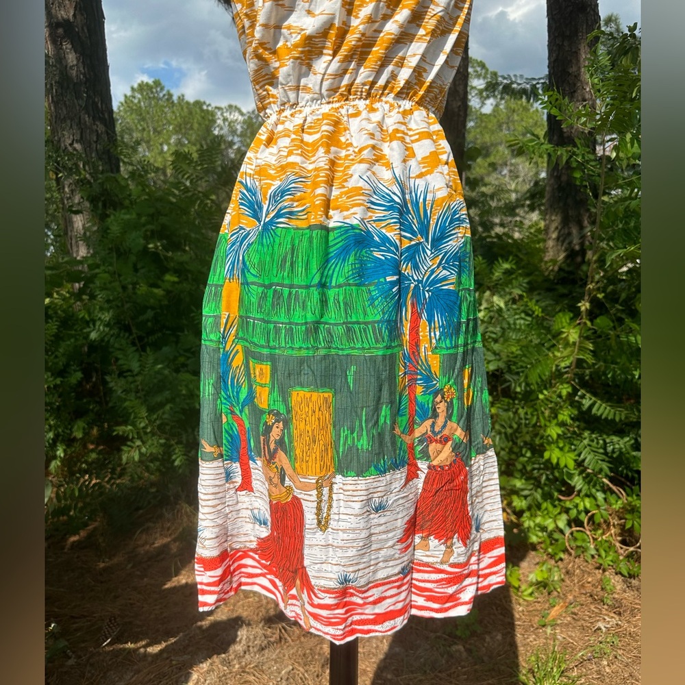 Beach Tropical Vintage Handmade Tiki Hula Girl Hawaiian Small Strapless Cute - Picture 5 of 11